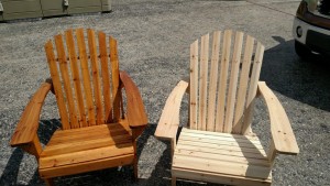 Staining of wood chairs